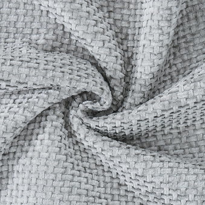MADIZZ Chenille Velvet Throw Pillow Covers with Flange Set of 2 Super Soft Boho Textured Pillow Covers Decorative Throw Pillowcases Modern Farmhouse Home Decor for Sofa Bedroom Grey 20x20 Inch
