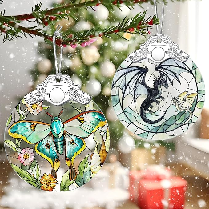 Butterfly Ornament – Christmas Decoration & Christmas Ornament; Stained Glass Holiday Decoration (Holiday Present, Bauble Present, Gift Idea, Gift Exchange) | Heirloom Keepsakes