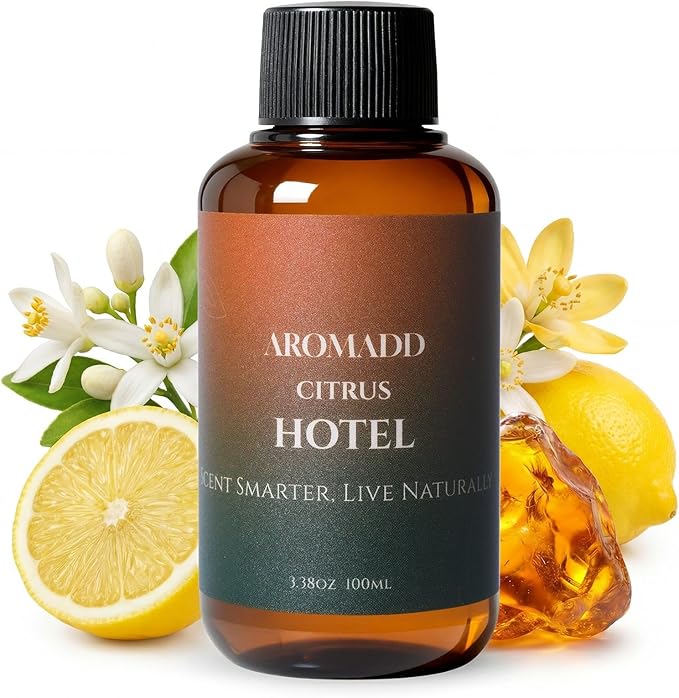 Aromadd Citrus Hotel Scents Diffuser Oil The Hotel, Luxury Essential Oils for Waterless Diffuser, Aromatherapy Hotel Diffuser Oil for Home & Office, Long-Lasting - 3.38 fl oz (100 mL)