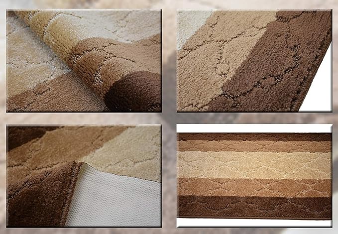 Custom Size Hallway Runner Rug, Slip Resistant, 26 Inch Wide X Your Choice of Length, Trellis Brown, 26 Inch X 34 feet