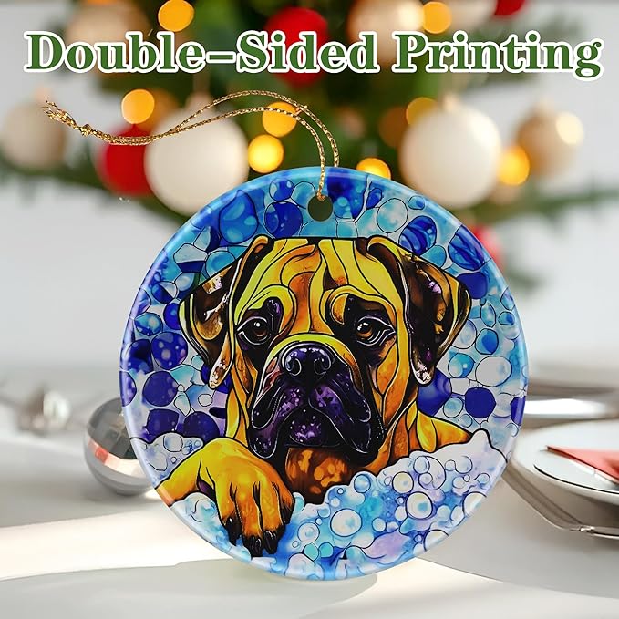 Bullmastiff Dog Ornament, Christmas Ornament – Christmas Tree Decor, Holiday Decoration, Stocking Stuffer, Festive Gift Idea, Gifts for Dog Lover, Friends, and Family