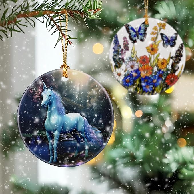 Unicorn Ornament, Christmas Ornament – Christmas Tree Decor, Holiday Decoration, Stocking Stuffer, Festive Gift Idea, Gifts for Unicorn Lover, Friends, and Family
