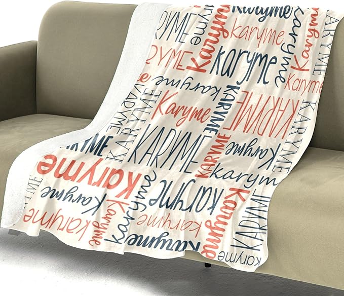 Personalized Name Blanket for Kids and Adult Customized Blanket for Boys Girls Baby Personalized Blanket and Throws Super Soft
