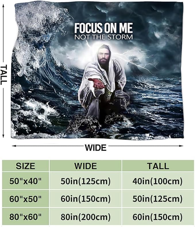 Tijuboni Christian Jesus Throw Blanket Religious Faith Gifts for Women Men Girls Boys Kids Adults Soft Flannel Fleece Blanket for Couch Sofa Bed Home Decor 60"x80"
