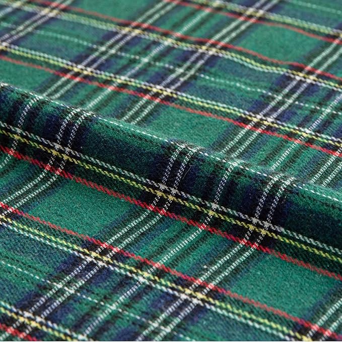 AQOTHES Pack of 2 Christmas Plaid Decorative Throw Pillow Covers Scottish Tartan Cushion Case for Farmhouse Home Holiday Decor Green and Blue, 22 x 22 Inches