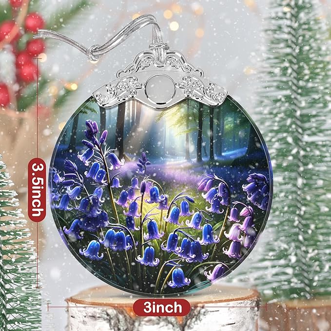 Bluebell Ornament, Christmas Ornaments, Christmas Decorations for Tree, Stained Glass Ornament, Heirloom Keepsake, Gift Exchange, Gift Ideas, Bauble Present
