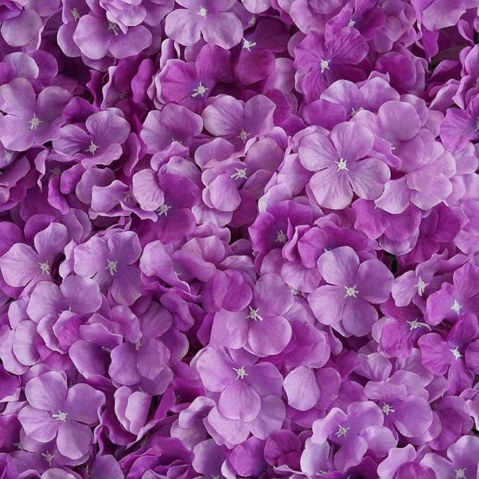 Efavormart 4 PCS Purple Silk Hydrangea Flower Mat Wall Wedding Event Decor for DIY Centerpiece Arrangement Party Decorations