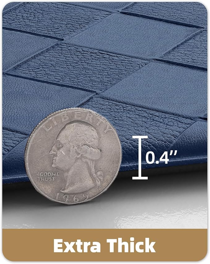 Color&Geometry Anti Fatigue Cushioned Kitchen Floor Mats,17"X47",Runner Rug Non Slip Waterproof,Memory Foam Padded Standing Mat for Front Sink,Blue