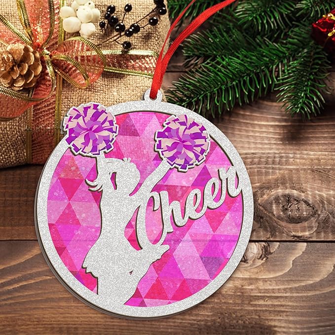 FLAGWIX Cheerleader Christmas Ornament - Suncatcher Christmas Ornaments 2025 - Cheerleader Gifts for Girls, Cheerleading Ornament, Cheerleading Gifts for Teen Girls Daughter Granddaughter Friend