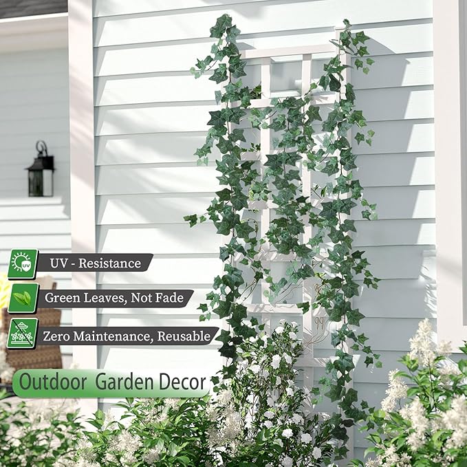 mizii 2 Strands Artificial Vines Ivy Garland 79" Fake Vine with Silk Green Leaves Faux Hanging Plants Greenery Decoration for Outdoors Party Wedding Indoor Mantle Bedroom Home Decor (Ivy)