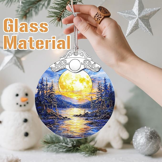 Full Moon Christmas Ornaments, Christmas Decorations, Hanging Ornaments for Tree, Holiday Decor, Holiday & Xmas Gifts, Gifts for Friends, Coworkers, Neighbors