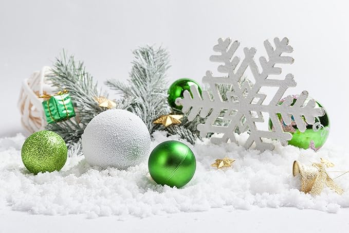 AMS 34ct Christmas Ball Mini Ornaments Party Decorations Shatterproof Festival Pendant Hangings for Xmas Tree Decor(1.57''/40mm,Green)