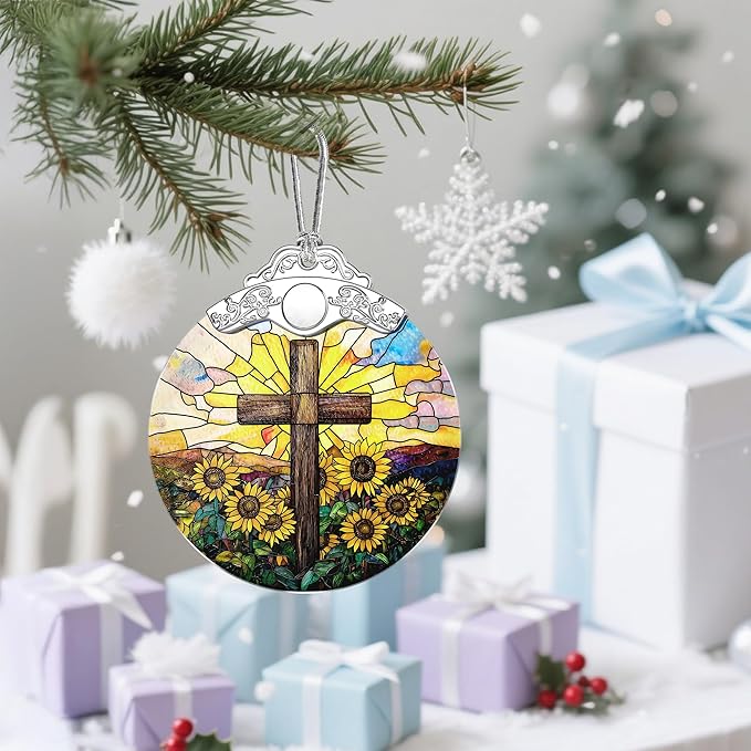 Christmas Ornaments: Christian Cross Ornament, Christmas Tree Decorations, Religious Holiday Decor, Stocking Stuffers, Gift Ideas, Xmas Gift & Christian Gifts, Religious Gifts