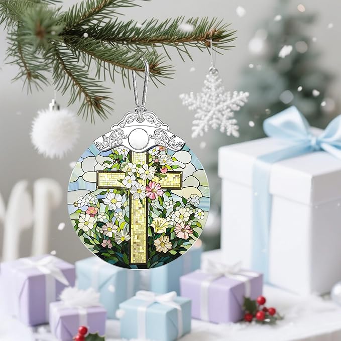Christian Cross Christmas Ornaments: Christmas Tree Ornaments, Jesus-Themed Holiday Decor, Easter Faith Cross Gift, Stocking Stuffers, Gift Ideas, Religious Gifts & Christian Gifts