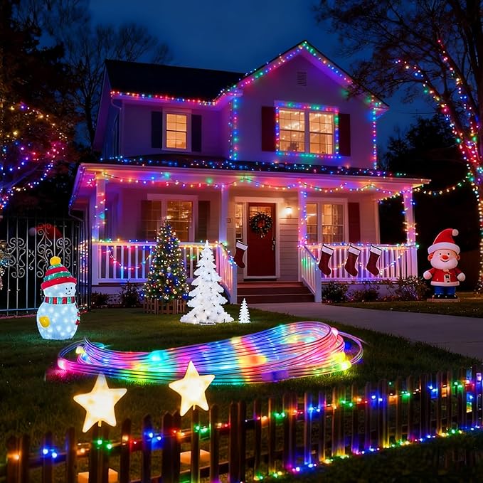 1Pack USB Plug in Christmas Fairy String Lights,16ft 50 LED Color Changing with APP Controlled & Remote Timer, Music Sync Waterproof RGB Twinkle Light Battery Powered for Bedroom Indoor Party Wedding