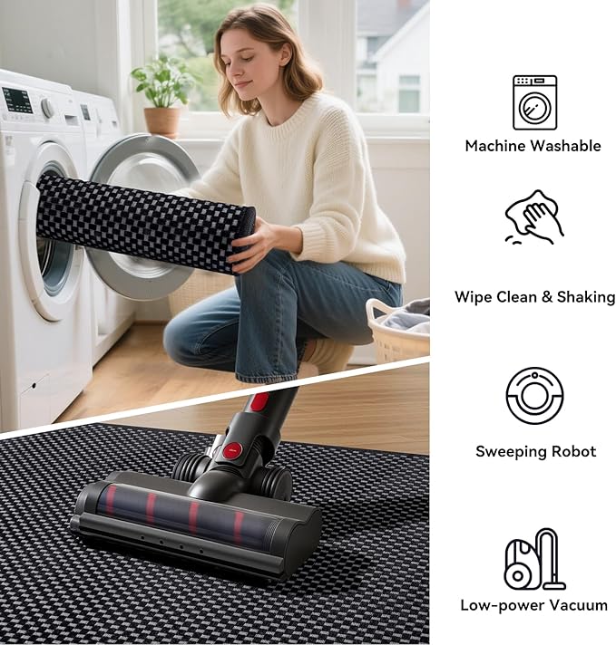 2x5 ft Hallway Runner Rug Boho Woven Washable Long Kitchen Runner Rugs Mat Non Slip, Soft Entryway Laundry Hall Runner Floor Carpet for Indoor Backdoor Bedroom Kitchen Living Room, Black