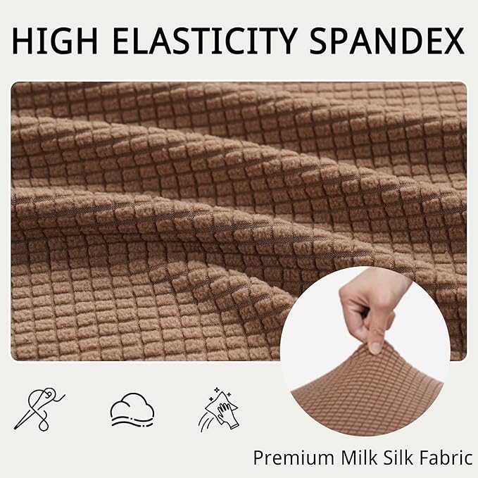 Chair Covers for Dining Room Set of 4, Washable Parson Chairs Slipcover Kitchen Seat Protector for Home, Party, Hotel, Banquet (Taupe)