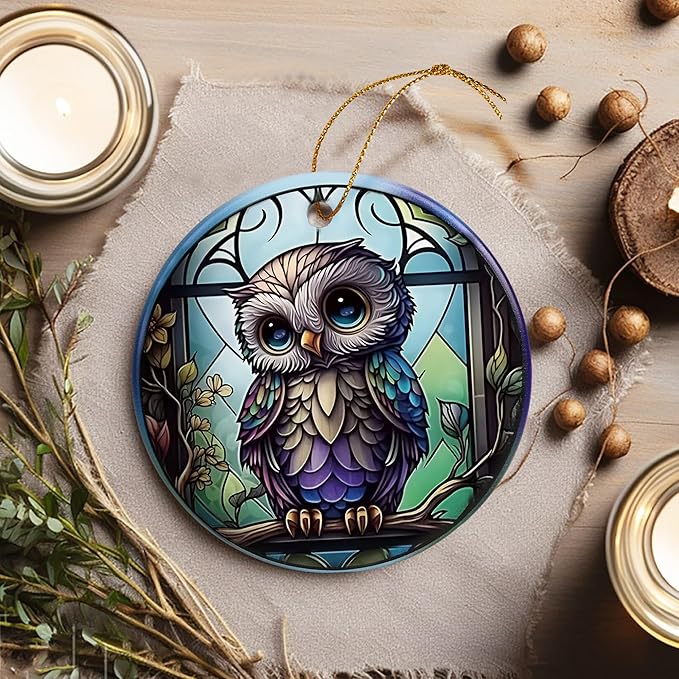 Touber Owl Christmas Ornament, Christmas Ornaments for Tree, Christmas Tree Decor, Holiday Ornament