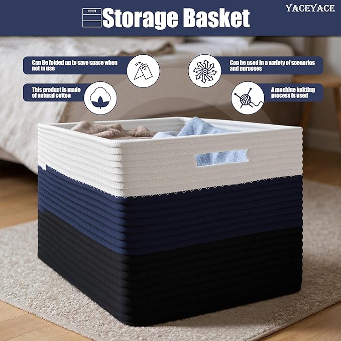 Cube Storage Bins for Shelves, 3 Pack Storage Bins for Shelves, Foldable Fabric Baskets for Home, Toys, Bookshelf, Towels, Bathroom, Bedroom