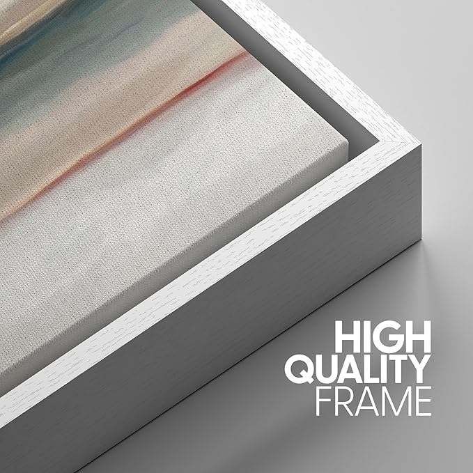 SIGNWIN Framed Canvas Print Wall Art Set Grunge Gold Pastel Landscape Shapes Abstract Illustrations Modern Art Decorative Nordic Chic Calm/Zen for Living Room, Bedroom, Office - 16"x24"x3 White