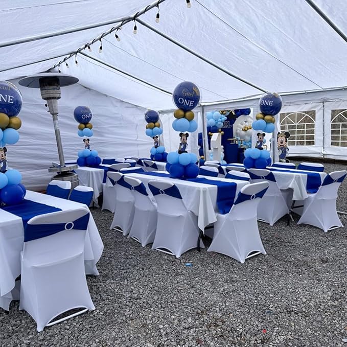 15 Pack Royal Blue Table Runners, Satin Table Runner 12x108 Inches Long, Silk and Smooth Fabric Table Runner for Wedding, Parties, Banquets, Events Decoration