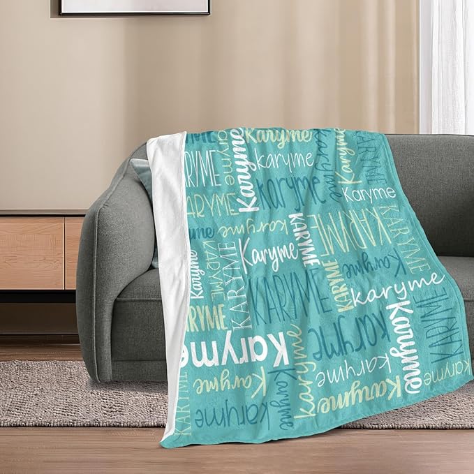 Personalized Name Blanket for Kids and Adult Customized Blanket for Boys Girls Baby Personalized Blanket and Throws Super Soft