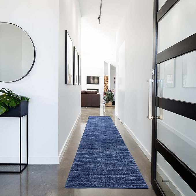 Nourison Home Essentials 2'2" x 12' Navy Blue Outdoor Rug