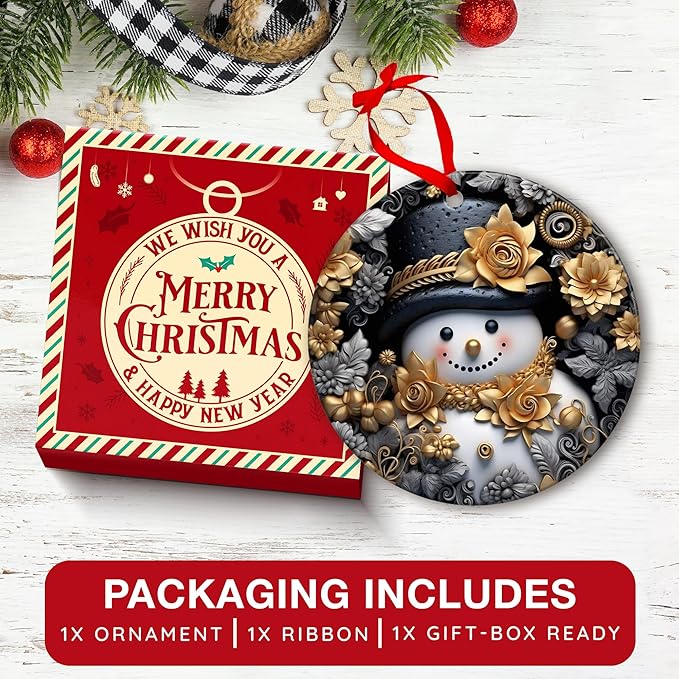Snowman Ornaments for Christmas Tree - Snowman Gifts for Seasonal Decor, Fun and Unique Ornament Gift, Ideal Gifts for Those Who Love Snowmen