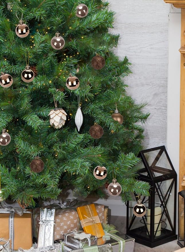 1.57" Bronze Christmas Balls Ornaments 40 Pcs Shatterproof Christmas Ornaments Set Matte Mini Bronze Ornament for Xmas Tree Halloween Holiday Party