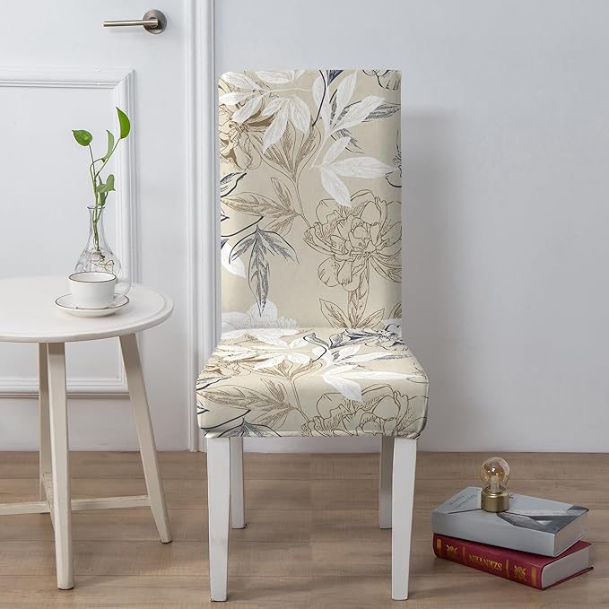 Dioxide High Stretch Chair Covers for Dining Chairs, Washable Dining Chair Covers Set of 6, Soft Kitchen Chairs Seat Covers, Parsons Chair Slipcovers Protectors for Home Hotel Restaurant Banquet