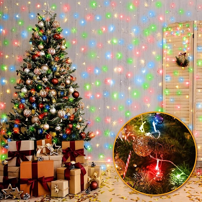 400FT Multi-Colored String Lights – LED Extra Long Outdoor Waterproof Fairy Lights with Remote, Dimmable Timer Decorative Lighting for Christmas, Wedding, Patio, Yard, Party Décor