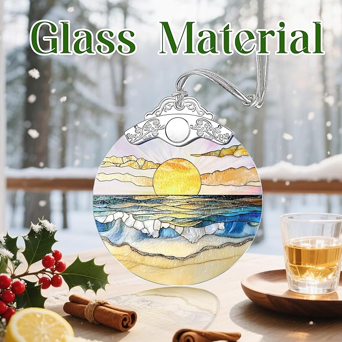 Christmas Ornaments: Christmas Tree Decorations, Beach Sunset Holiday Decor, Stocking Stuffers, Gift Ideas, Xmas Gifts, Summer Vibes Gifts & Gift for Beach Lover