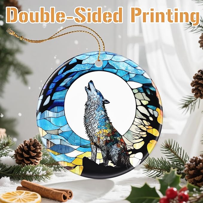 Wolf Christmas Decorations for Tree, Christmas Ornaments, Keepsake Ornaments, Holiday Decor, Xmas Gifts, Gifts for Wolf Lovers, Animal Lovers