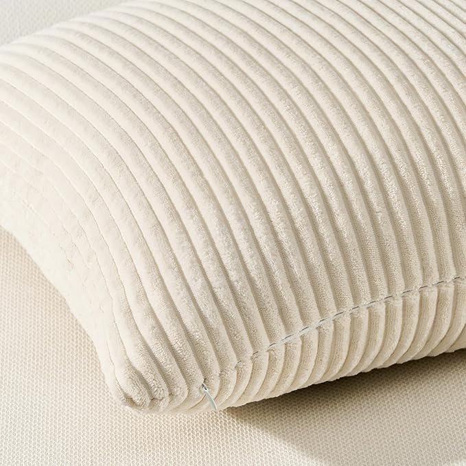 Topfinel Decorative Beige Throw Pillow Covers Cushion Cases, Set of 4 Soft Velvet Modern Double-Sided Designs, Natural Home Decor, Pillow Inserts Not Included (16x16 inch)