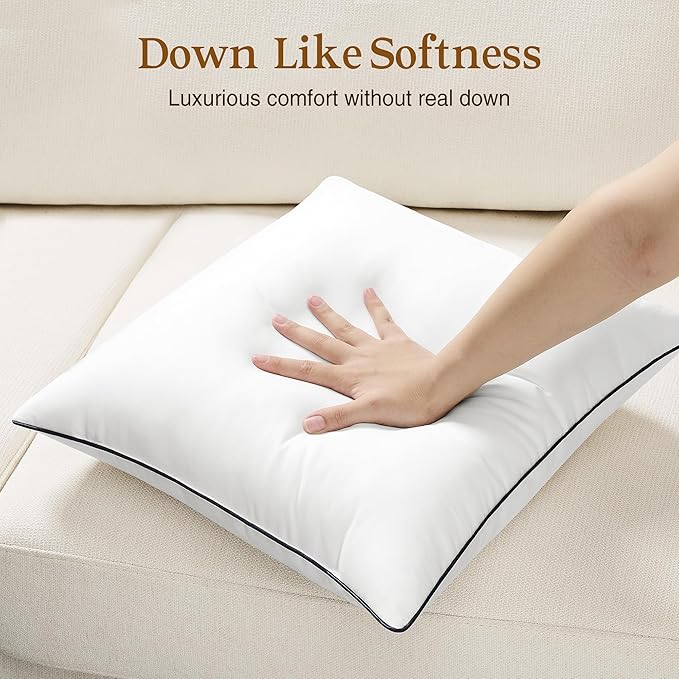 puredown® 24x24 Pillow Inserts Set of 2, Full Fluffy Down Alternative Euro Pillows, Soft Plush Decorative Throw Pillows for Couch, Sofa, Bed and Home Decor