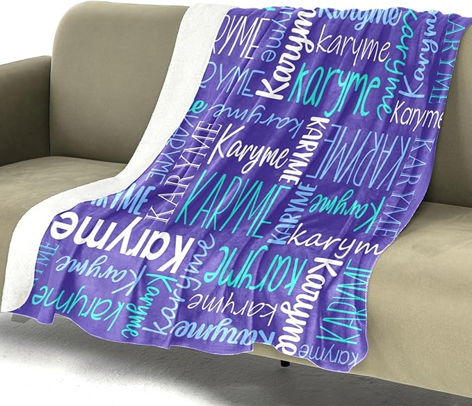 Personalized Name Blanket for Kids and Adult Customized Blanket for Boys Girls Baby Personalized Blanket and Throws Super Soft