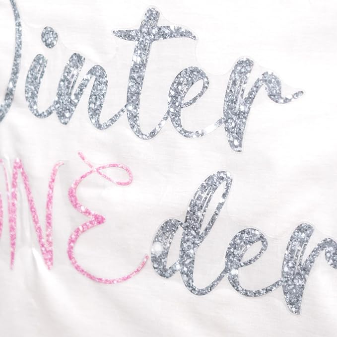 Winter ONEderland Wall Decal - Christmas Glitter Snowflake Decorations, Frozen First Birthday Party Supplies, Winter Wonderland Backdrop Sticker Photo Props