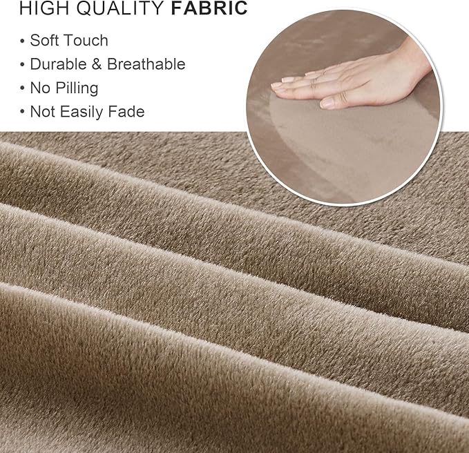 NICEEC Spandex Stretch Vanity Bench Cover with Skirt Removable Super Soft Rectangle Bench Slipcover Washable Bench Cushion Seat Covers for Living Room Bedroom Kitchen(Coffee)