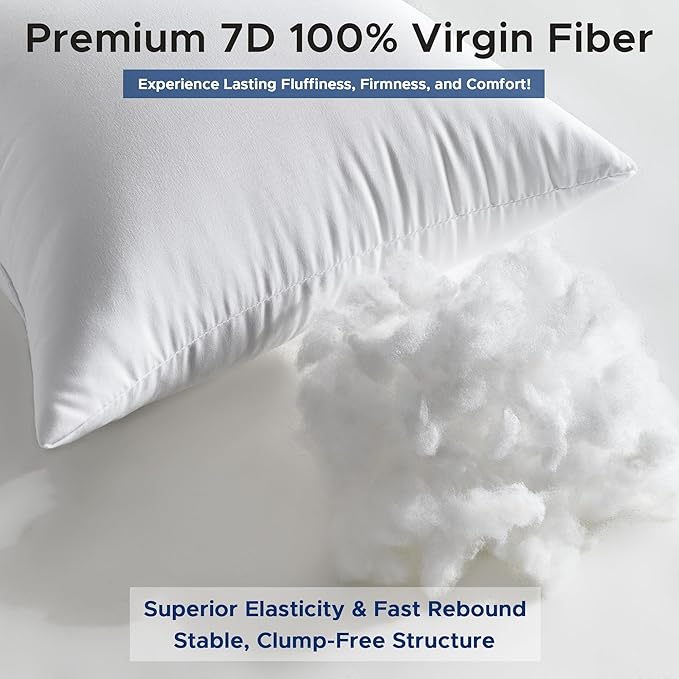 22 x 22 Throw Pillow Inserts Pack of 4 Large White Decorative Square Pillows for Living Room Couch Bed Sofa Cushion Sham Stuffer Indoor