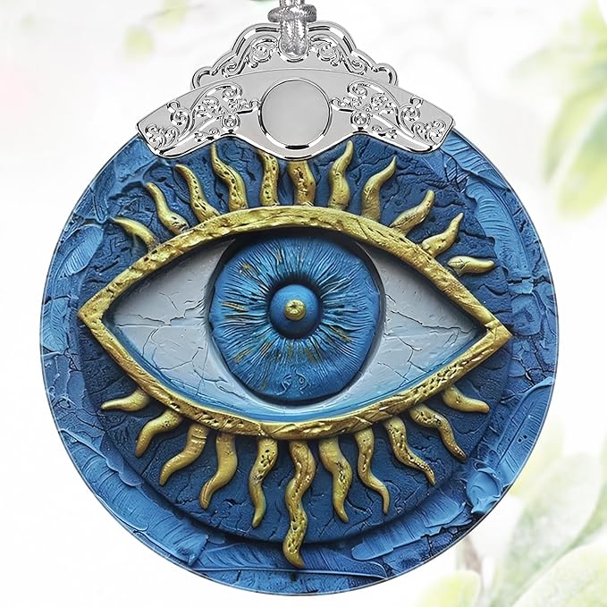 3" Stained Glass Christmas Decoration, Christmas Ornaments, Heirloom Keepsake, Gift Exchange, Gift Idea, Bauble Present - Evil Eye