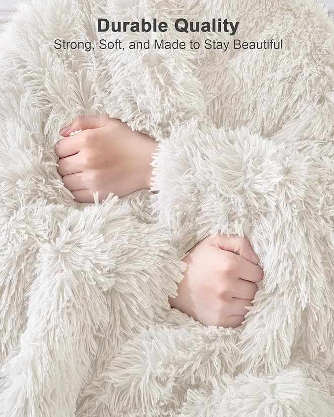 Super Soft Fluffy Faux Fur Throw Blanket for Couch, Fuzzy Sherpa Fleece Cozy Warm Gifts for Women, Room Decor Christmas Plush Thick Throw for Men, Minky Teen Gifts Winter Bedding, 50" x 60"