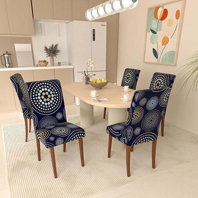 Stretch Dining Chair Covers Set of 2,Floral Print Chair Covers,Soft Removable Washable,Pet Friendly Furniture Protector,Universal Chair Slipcovers for Home, Kitchen,Ceremony Dining Room Seat