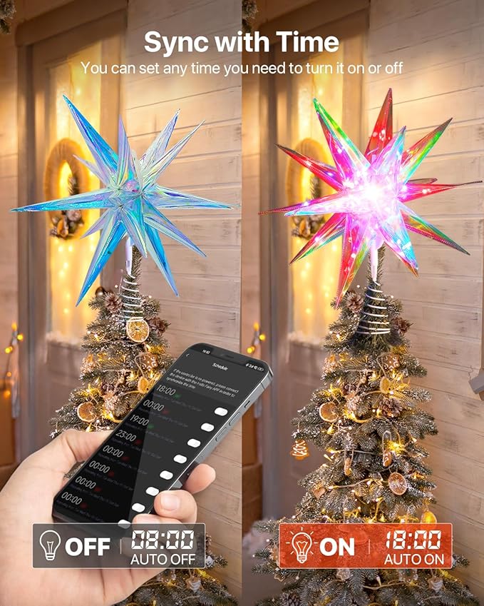 Christmas Tree Star Topper White Star (17 inches (Iridescent))