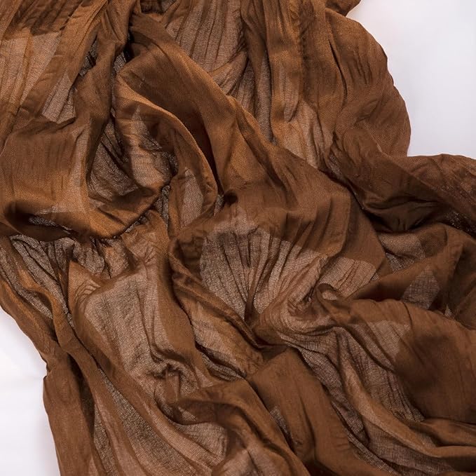 MLMC 3 Pack Brown Table Runner 10ft Boho Rustic Gauze Coffee Cheesecloth Table Runner Neutral Cheese Cloth Table Decor 35x120 Inches for Wedding Bridal Shower Reception Party Decor