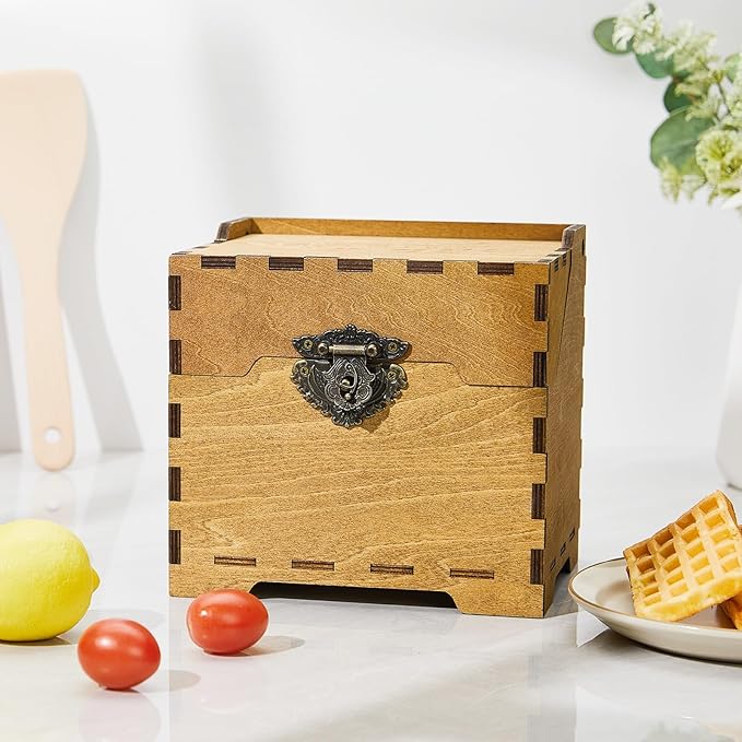 AW BRIDAL Personalized Wood Recipe Box with 12 Dividers, Recipe Holder Organizer for 4x6 Recipe Cards, Gifts for Wedding Anniversary HouseWarming//DK2201CPP31//