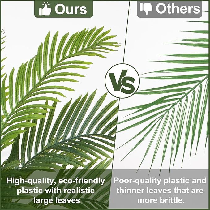 10ft Tall Artificial Phoenix Palm Tree for Outdoor Indoor Decor, Large Faux Coconut Silk Palm Tree Tropical Fake Tree Perfect for Outside Patio Poolside Home Office Decor (Set of 2)