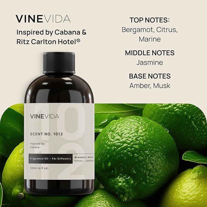 VINEVIDA (128oz) Hotel Fragrance Collection Diffuser Oil - Hotel Scents Diffusers for Home - Cold Air Diffuser Oil - Hotel Scent Essential Oil - Scent No.1012 Inspired by Ritz Carlton Hotel