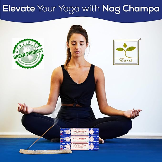 Satya Nagchampa Incense Sticks, Satya Bng (Bangalore) Insenses 15gmx3 Pack (45 GMS) with Raajsee Incence Holder Bundle, Satya Nagchampa Natural Incense