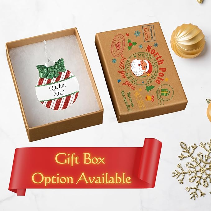 2025 Baby’s First Christmas Ornament - Baby Girl on Sled Personalized Holiday Keepsake – Custom My 1st Christmas Ornament for Baby & Grandbaby – Engraved Gift for Newborn’s 1st Xmas