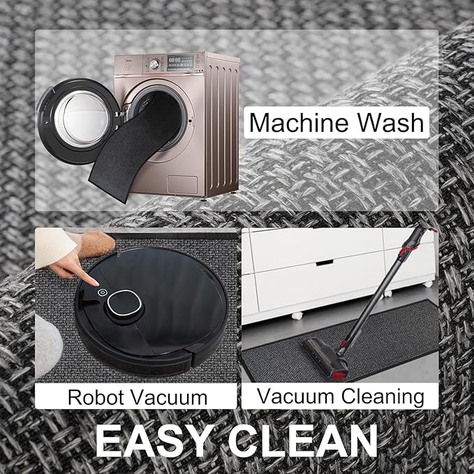 Kitchen Mat 1 PCS, Cushioned Non Slip Rugs for Kitchen Floor, Absorbent Runner Comfort Standing Mats Washable for Kitchen, Office, Home, 17.3"x30" (Black)